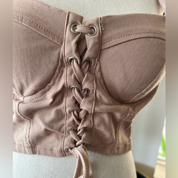 HAUTE MONDE CROP TOP PADDED CUP LACE-UP LARGE - Picture 3 of 4